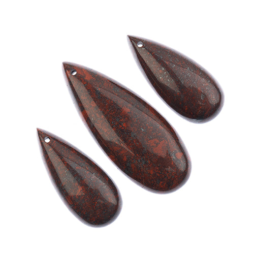 Earths Jewels Stone Pendant - 35-50mm Teardrop - Poppy Jasper (3 pcs)