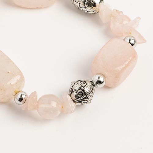Semi-Precious Stretch Bracelet - Rose Quartz