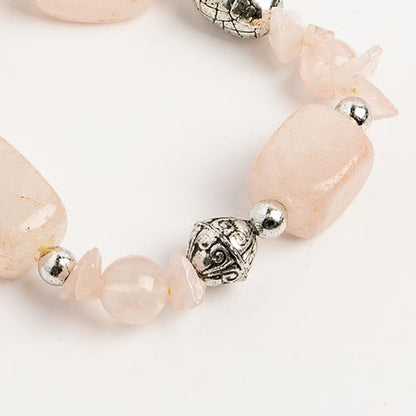Semi-Precious Stretch Bracelet - Rose Quartz