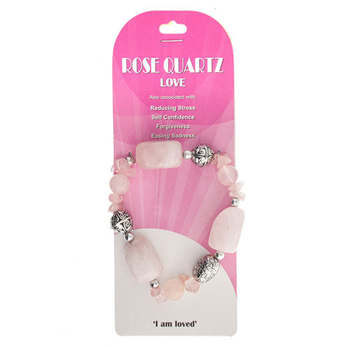 Semi-Precious Stretch Bracelet - Rose Quartz