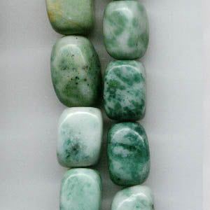 Stone Beads - 12 x 16 mm Nugget - Spotted Jade 16in