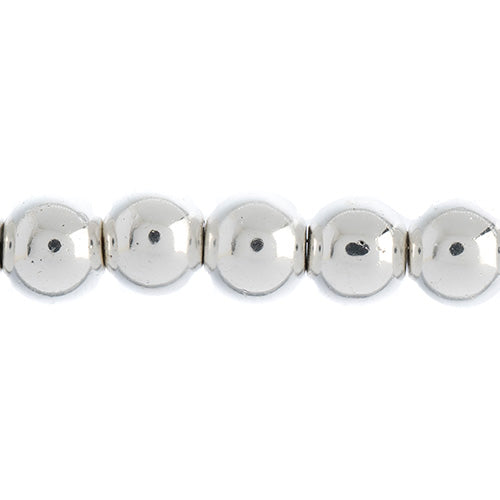 Glass Beads Round - 8mm - Silver (strand)