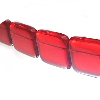 Glass - 21mm - Hanging Square - Siam Ruby