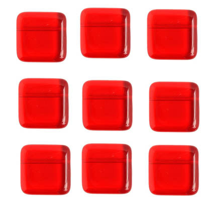 Glass - 21mm - Hanging Square - Siam Ruby