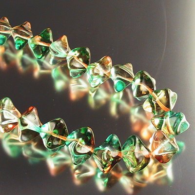 Glass - 15x11mm Pinched Squares - Pumpkin Patch (25)