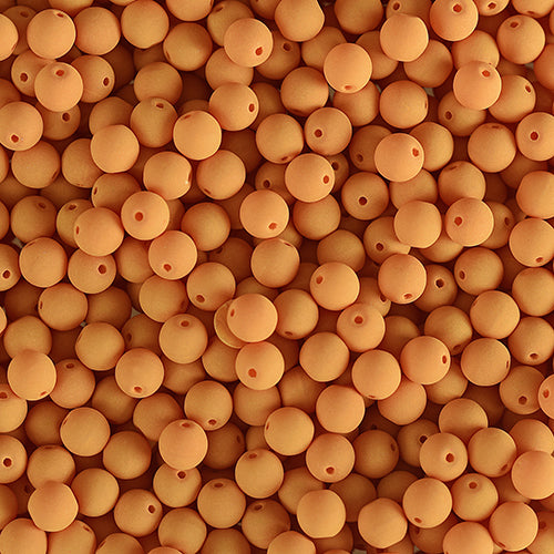 Velvet Beads Round - 4mm - Velvet Mustard Yellow (46pcs)