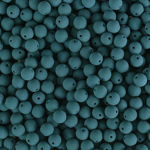 Velvet Beads Round - 4mm - Velvet Dark Teal Blue (46pcs)