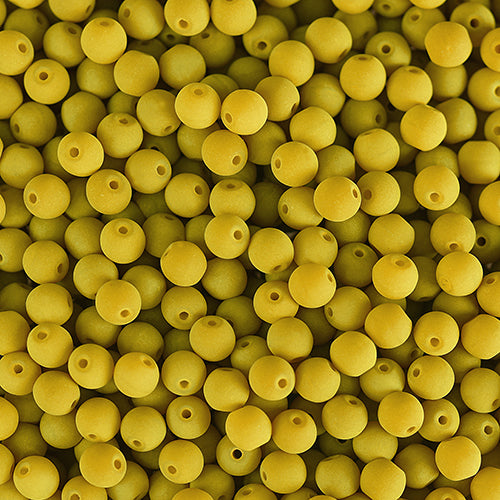 Velvet Beads Round - 4mm - Velvet Yellow Green (46pcs)
