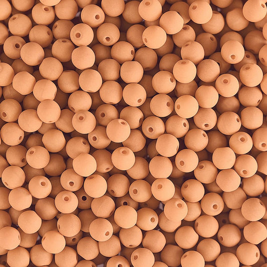 Velvet Beads Round - 4mm - Velvet Soft Orange (46pcs)