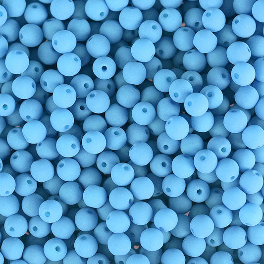 Velvet Beads Round - 4mm - Velvet Sky Blue (46pcs)