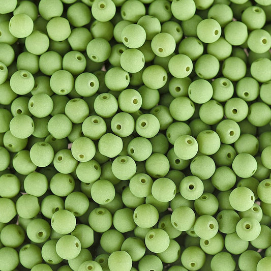 Velvet Beads Round - 4mm - Velvet Soft Lime (46pcs)