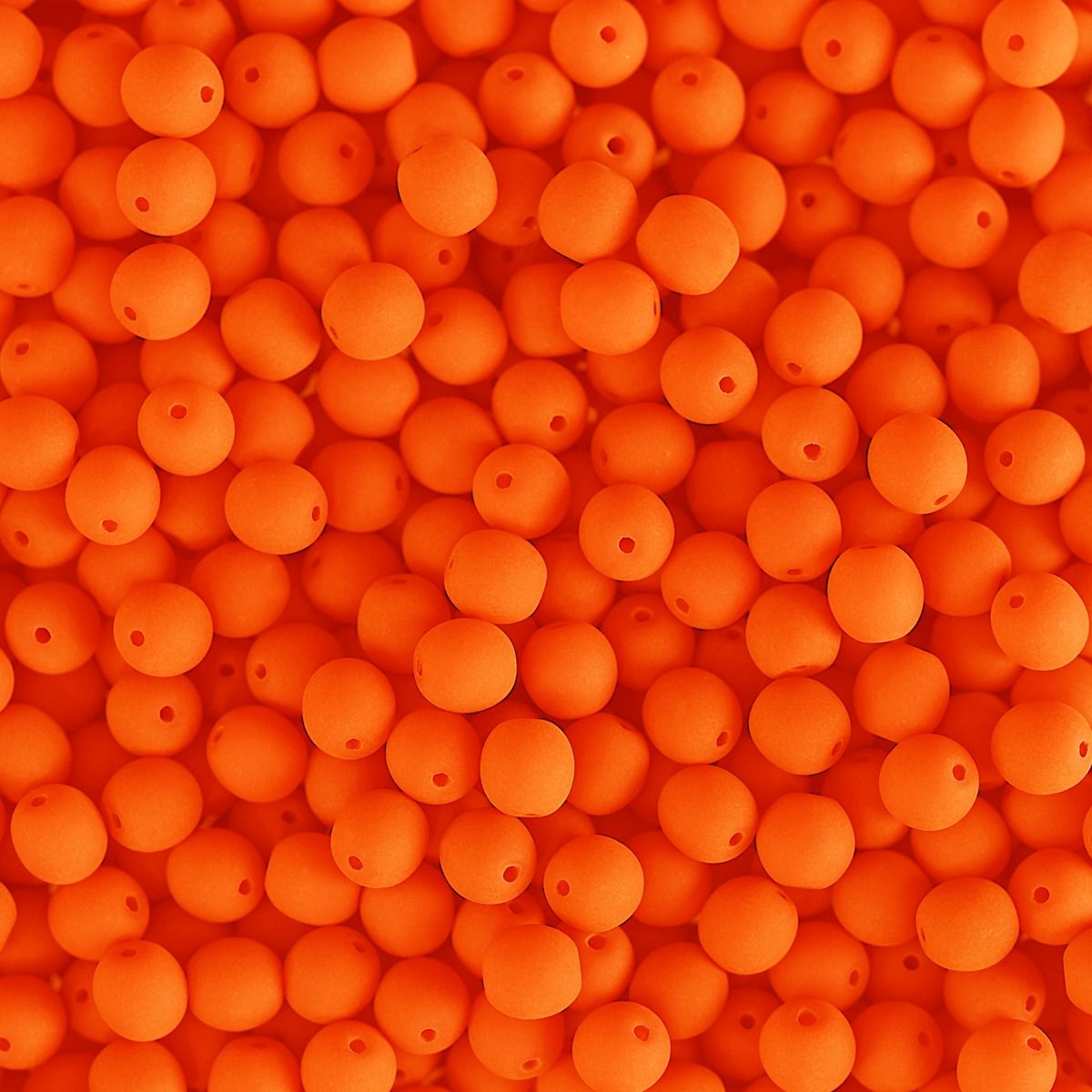 Velvet Beads Round - 4mm - Velvet Neon Orange (46pcs)
