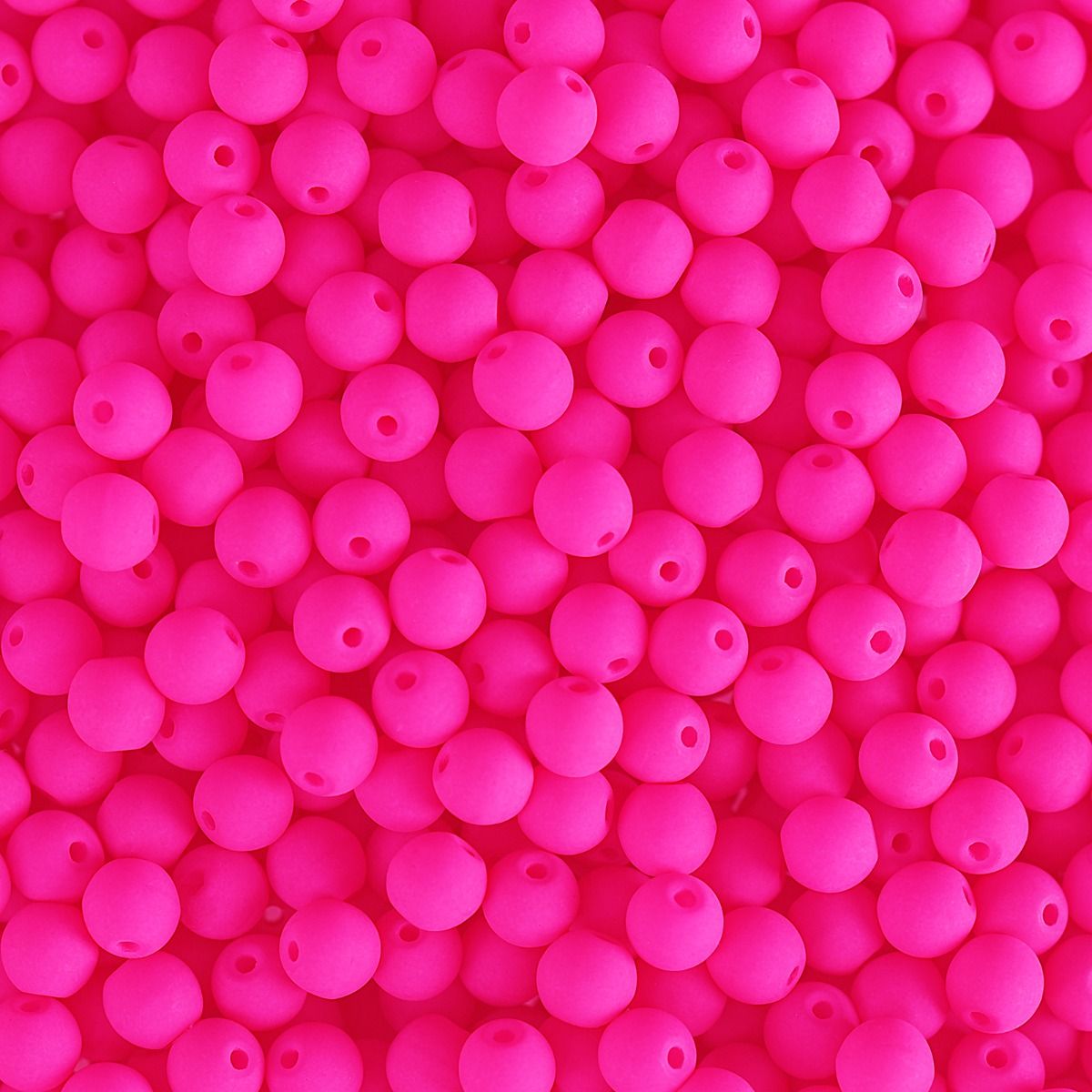 Velvet Beads Round - 4mm - Velvet Neon Pink (46pcs)