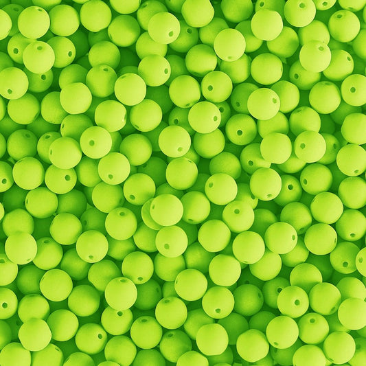 Velvet Beads Round - 4mm - Velvet Neon Lime (46pcs)