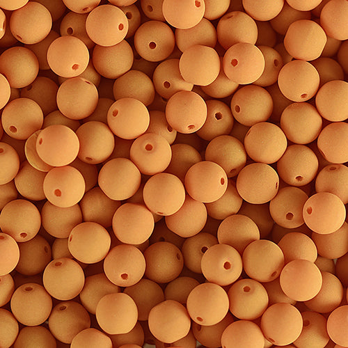 Velvet Beads Round - 6mm - Velvet Mustard Yellow (30pcs)