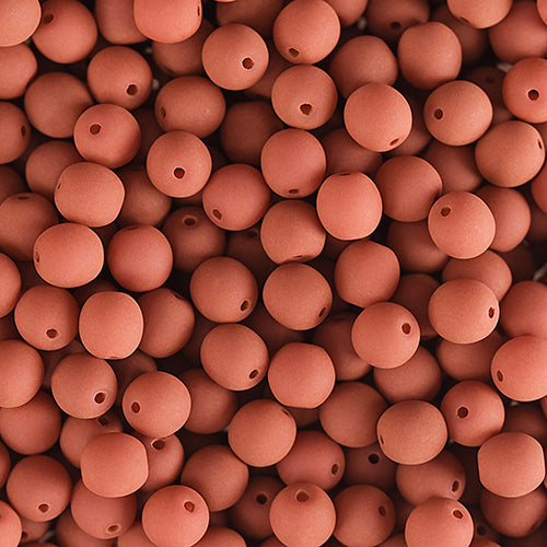 Velvet Beads Round - 6mm - Velvet Terracotta (30pcs)
