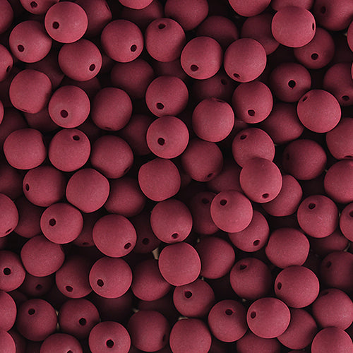 Velvet Beads Round - 6mm - Velvet Maroon Brown (30pcs)