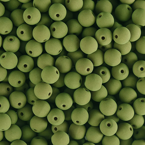 Velvet Beads Round - 6mm - Velvet Khaki (30pcs)