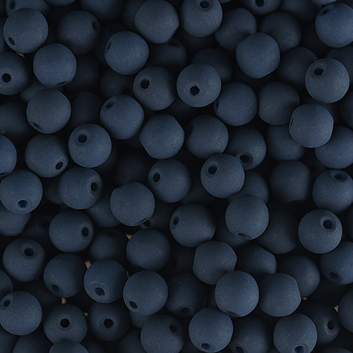 Velvet Beads Round - 6mm - Velvet Black (30pcs)