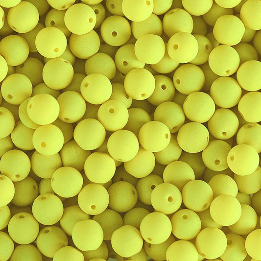 Velvet Beads Round - 6mm - Velvet Soft Yellow (30pcs)