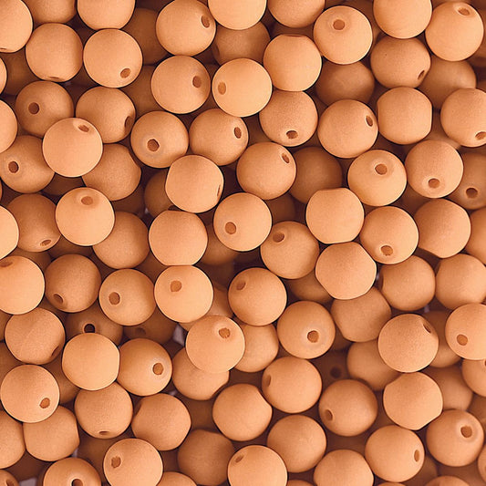 Velvet Beads Round - 6mm - Velvet Soft Orange (30pcs)