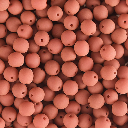 Velvet Beads Round - 6mm - Velvet Soft Coral (30pcs)