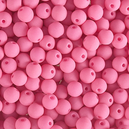 Velvet Beads Round - 6mm - Velvet Soft Pink (30pcs)
