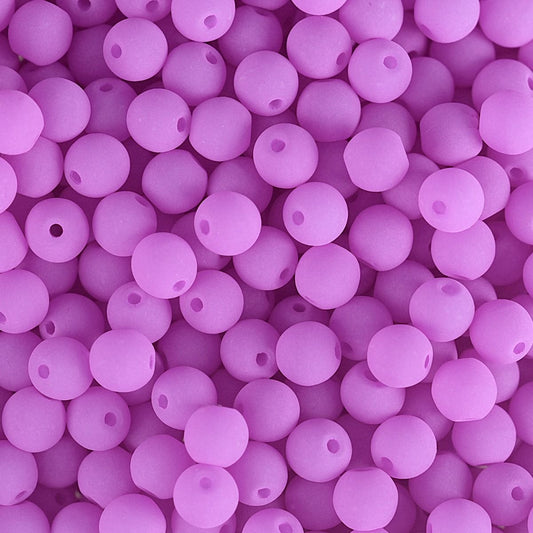 Velvet Beads Round - 6mm - Velvet Soft Magenta (30pcs)