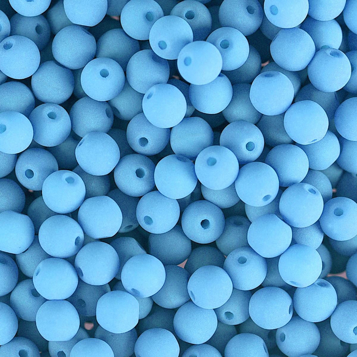 Velvet Beads Round - 6mm - Velvet Sky Blue (30pcs)