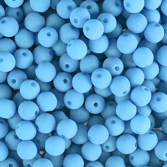 Velvet Beads Round - 6mm - Velvet Sky Blue (30pcs)