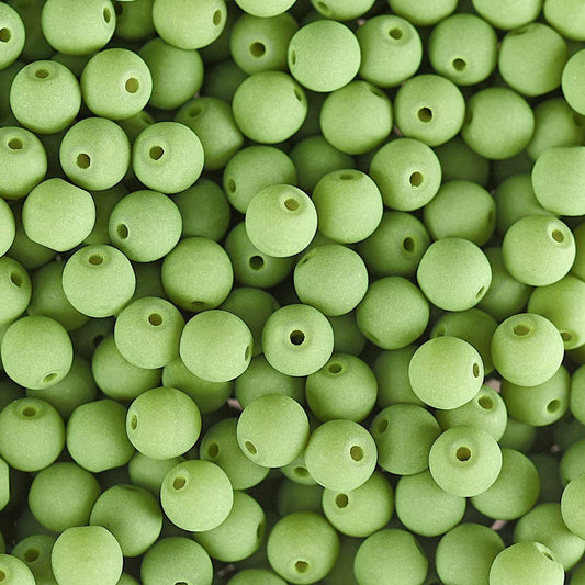 Velvet Beads Round - 6mm - Velvet Soft Lime (30pcs)