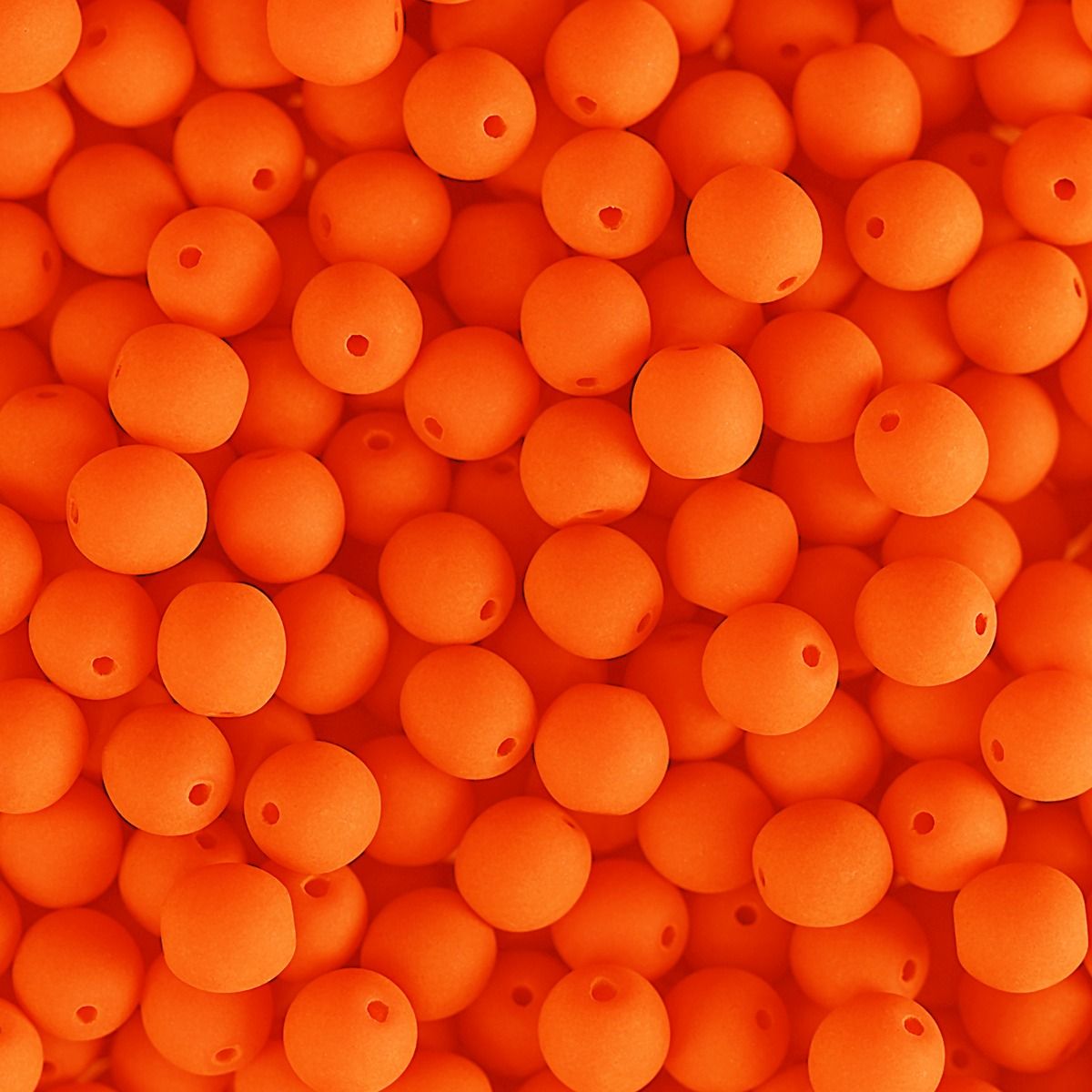 Velvet Beads Round - 6mm - Velvet Neon Orange (30pcs)