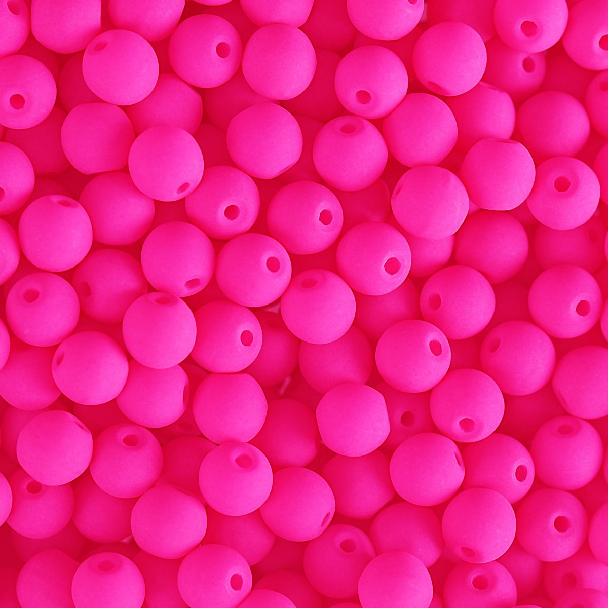 Velvet Beads Round - 6mm - Velvet Neon Pink (30pcs)