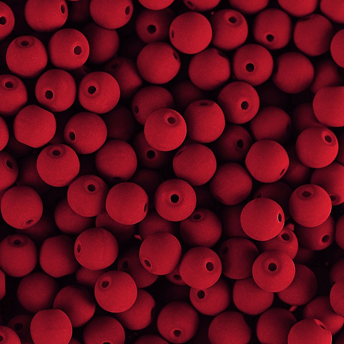 Velvet Beads Round - 6mm - Velvet Cherry (30pcs)