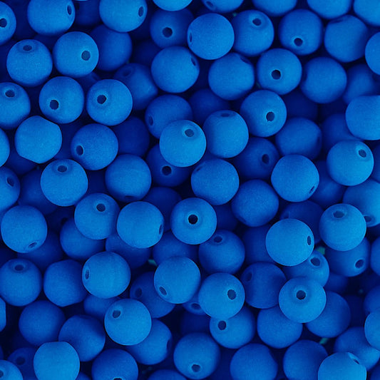 Velvet Beads Round - 6mm - Velvet Turquoise (30pcs)