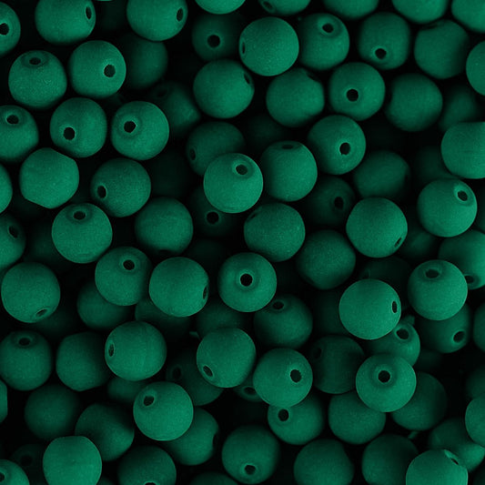 Velvet Beads Round - 6mm - Velvet Petrol (30pcs)