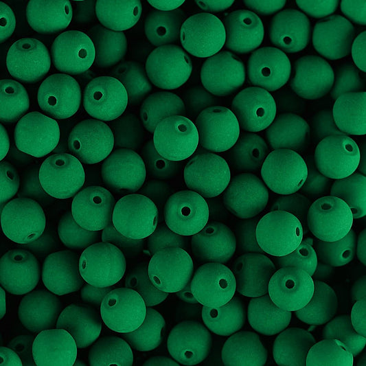 Velvet Beads Round - 6mm - Velvet Irish Green (30pcs)