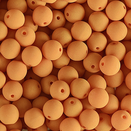 Velvet Beads Round - 8mm - Velvet Mustard Yellow (23pcs)