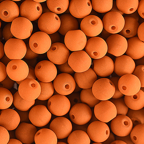 Velvet Beads Round - 8mm - Velvet Orange (23pcs)