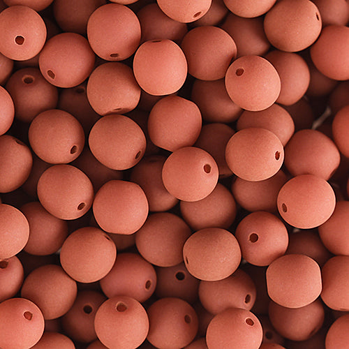 Velvet Beads Round - 8mm - Velvet Terracotta (23pcs)