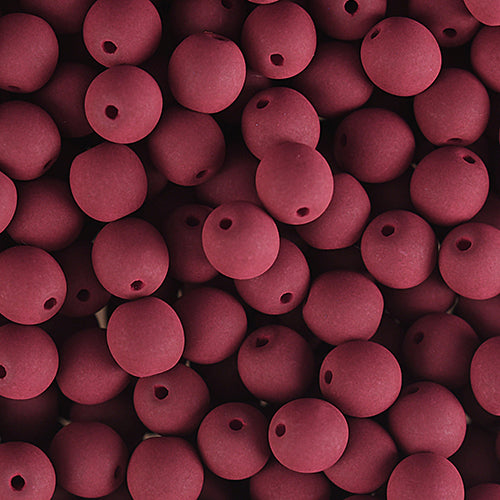 Velvet Beads Round - 8mm - Velvet Maroon Brown (23pcs)