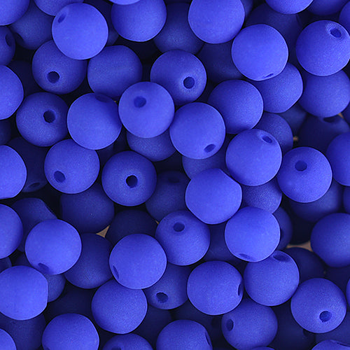 Velvet Beads Round - 8mm - Velvet Blue (23pcs)