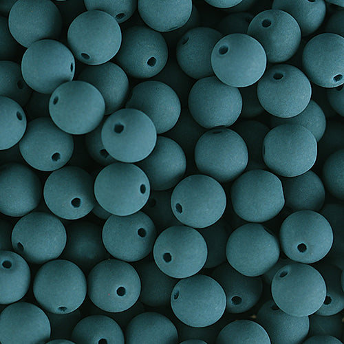 Velvet Beads Round - 8mm - Velvet Dark Teal Blue (23pcs)