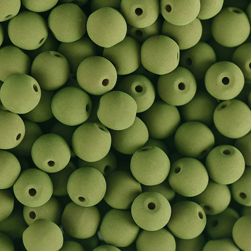 Velvet Beads Round - 8mm - Velvet Khaki (23pcs)