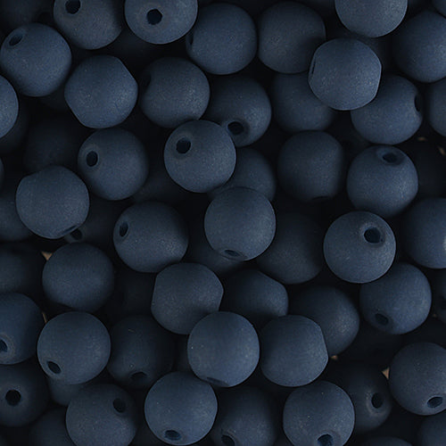 Velvet Beads Round - 8mm - Velvet Black (23pcs)