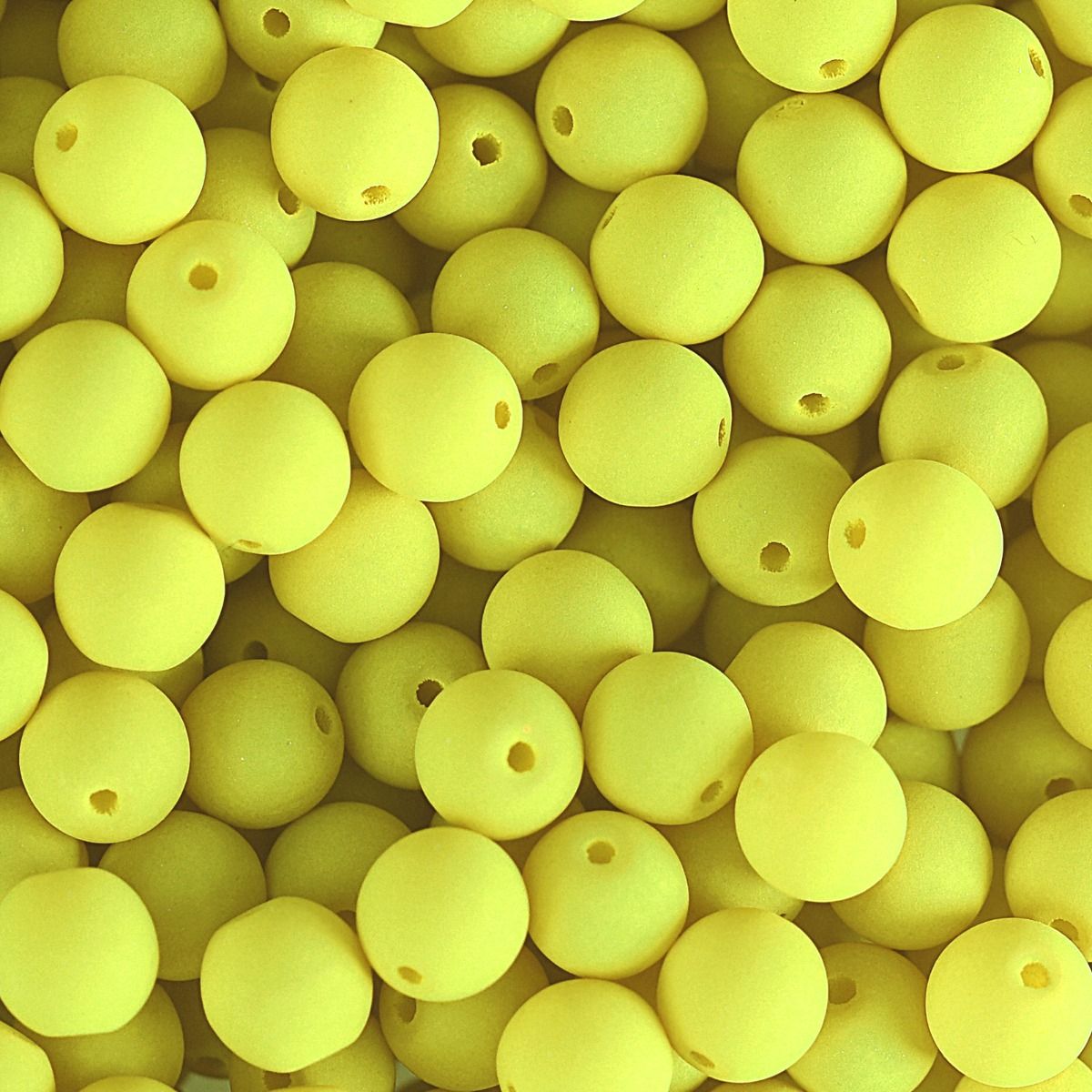 Velvet Beads Round - 8mm - Velvet Soft Yellow (23pcs)