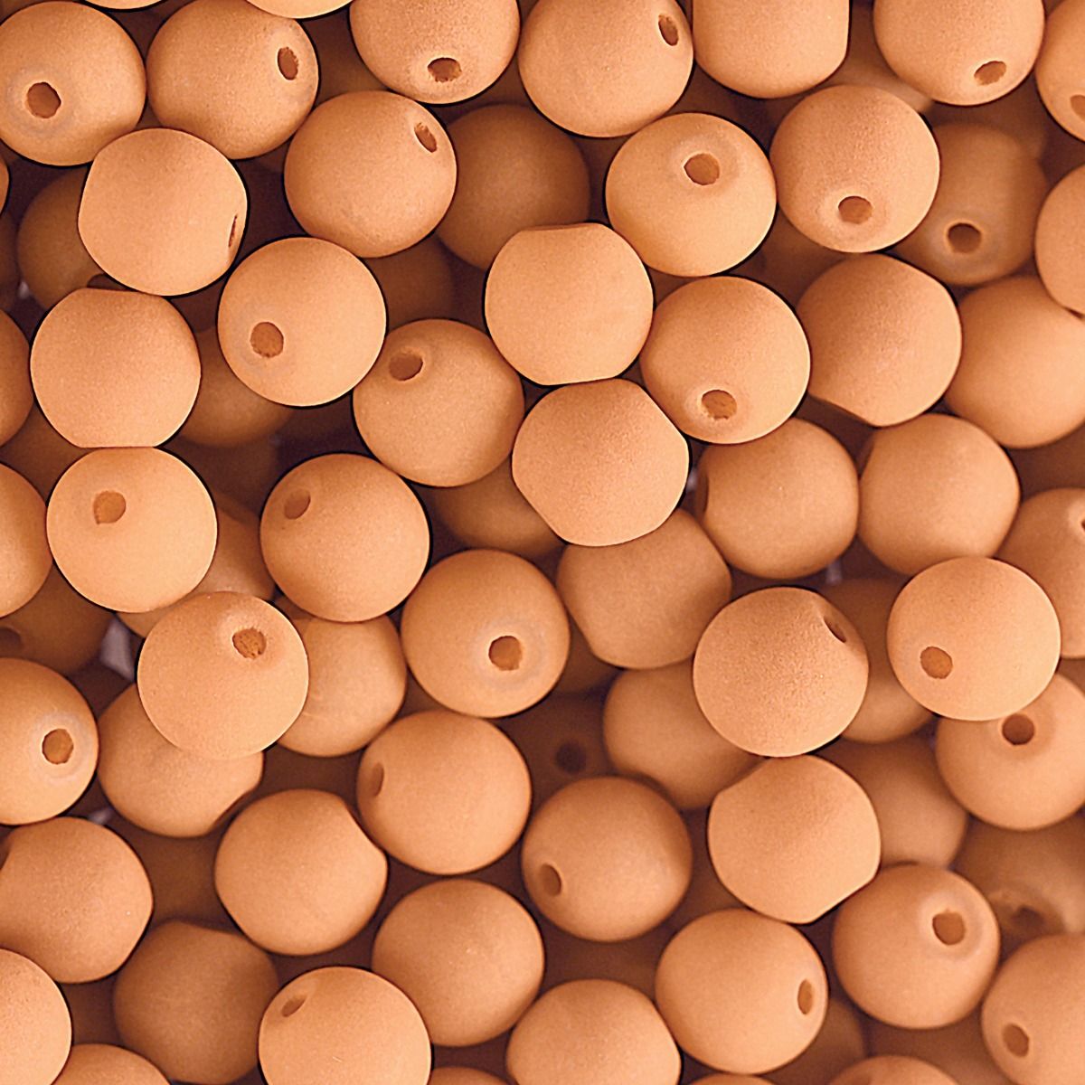 Velvet Beads Round - 8mm - Velvet Soft Orange (23pcs)