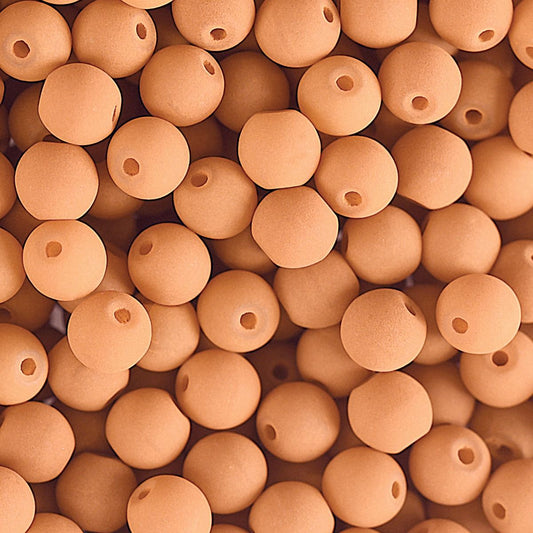 Velvet Beads Round - 8mm - Velvet Soft Orange (23pcs)