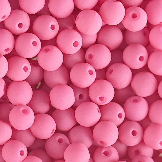 Velvet Beads Round - 8mm - Velvet Soft Pink (23pcs)