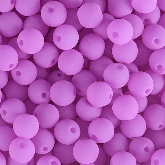 Velvet Beads Round - 8mm - Velvet Soft Magenta (23pcs)